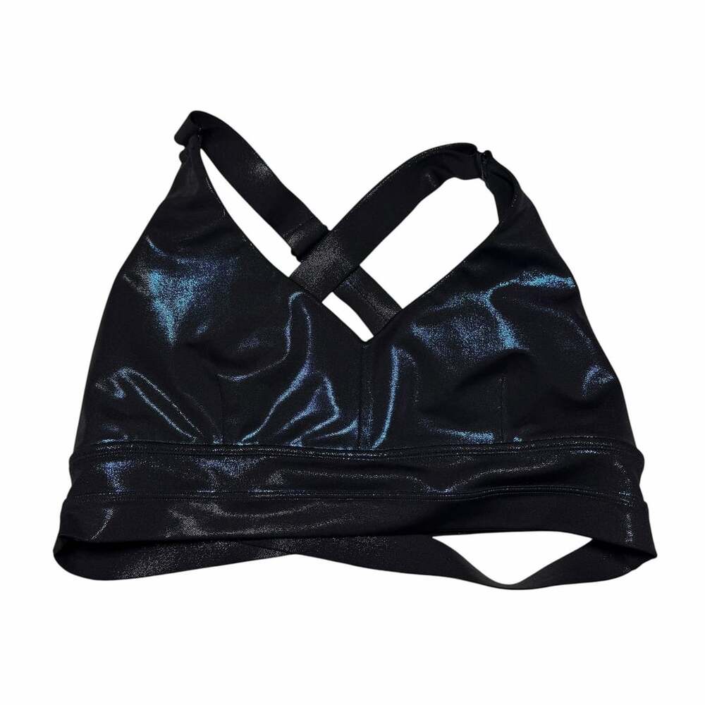 Buffbunny Collection Sports Bra Size Extra Large Black Metallic Shimmer
